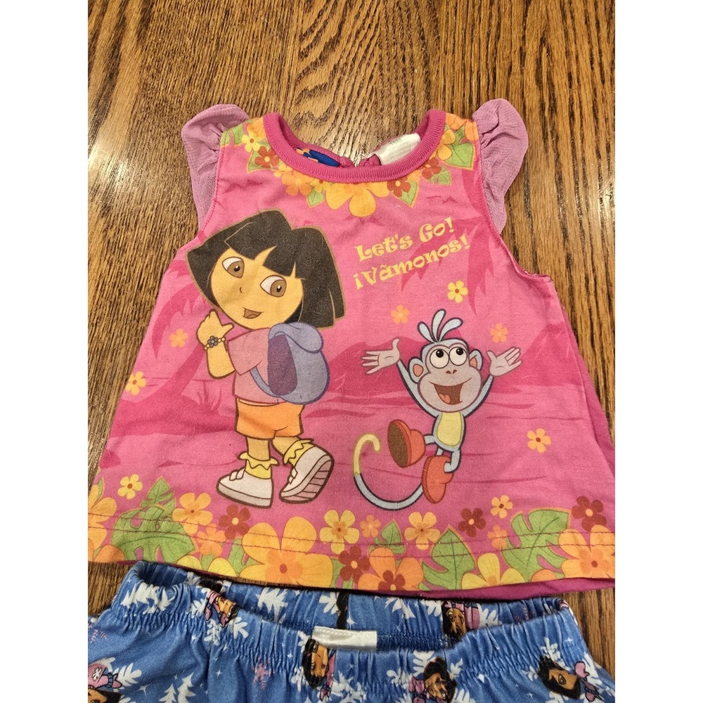 Vintage Nick Jr Dora The Explorer 2 Piece Pajama Set Girl's Youth READ - Picture 2 of 7